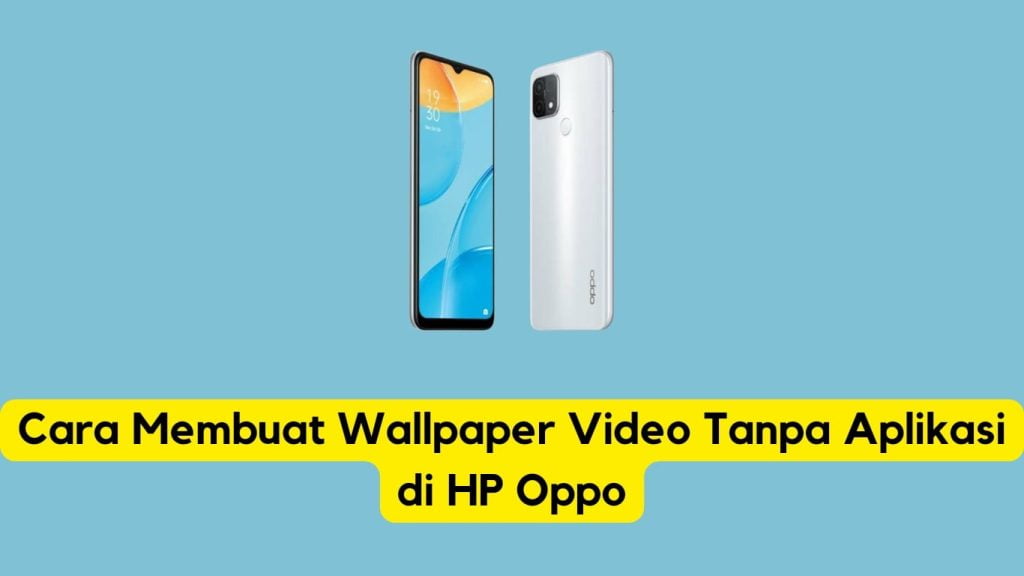 Smartphone dengan fitur wallpaper video dengan latar belakang biru, menunjukkan fungsionalitasnya tanpa memerlukan aplikasi tambahan di ponsel oppo.